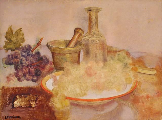 nature morte aux raisins contemporain Tamara de Lempicka Peintures à l'huile